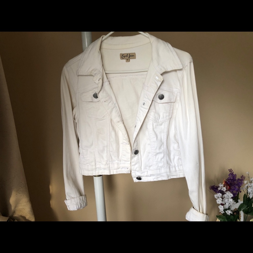 White Jean cropped jacket